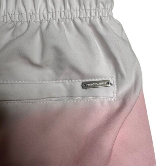 Vintage Summer Red/Orange/Blue/White Tropical Swim Trunks in Size Large - Picture 5 of 6